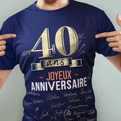 T-SHIRT À DÉDICACER 40ANS ANNIVERSAIRE HOMME XL