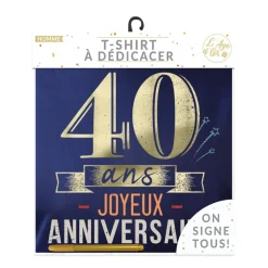 T-SHIRT À DÉDICACER 40ANS ANNIVERSAIRE HOMME XL