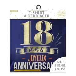 T-SHIRT À DÉDICACER 18ANS ANNIVERSAIRE HOMME XL
