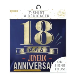 T-SHIRT À DÉDICACER 18ANS ANNIVERSAIRE HOMME XL