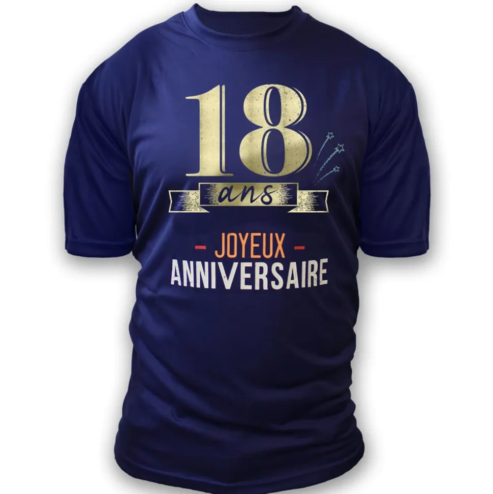 T-SHIRT À DÉDICACER 18ANS ANNIVERSAIRE HOMME XL