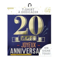 T-SHIRT À DÉDICACER 20ANS ANNIVERSAIRE HOMME XL