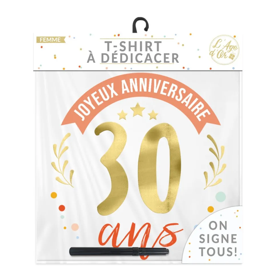 T-SHIRT À DÉDICACER 30ANS ANNIVERSAIRE FEMME L