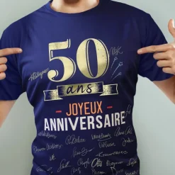 T-SHIRT À DÉDICACER 50ANS ANNIVERSAIRE HOMME XL