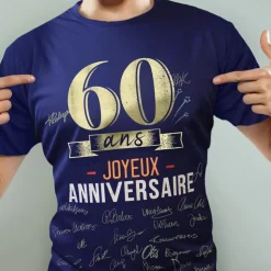 T-SHIRT À DÉDICACER 60ANS ANNIVERSAIRE HOMME XL