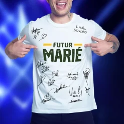 T-SHIRT À DÉDICACER COTON C'EST MON EVG ADULTE