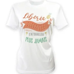 T-SHIRT À DÉDICACER POLYESTER RETRAITE FEMME