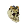 TÊTE DE MORT ARAINÉE DÉCO RÉSINE 13.5X15X11CM