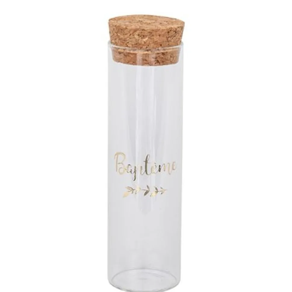 TUBE À ESSAI BAPTÊME VERRE BOUCHON LIEGE