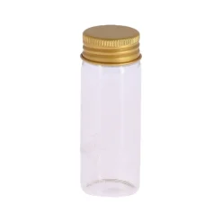 TUBE À ESSAI VERRE BOUCHON OR 3X8CM TRANSPARENT