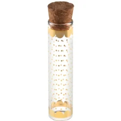 TUBE À ESSAI VERRE POIS OR BOUCHON LIÈGE 10CM