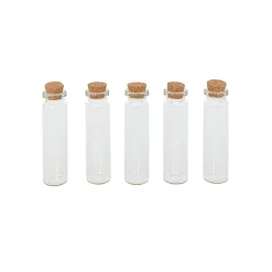 5 TUBES ESSAI ÉPROUVETTE VERRE 2.2X7.4CM