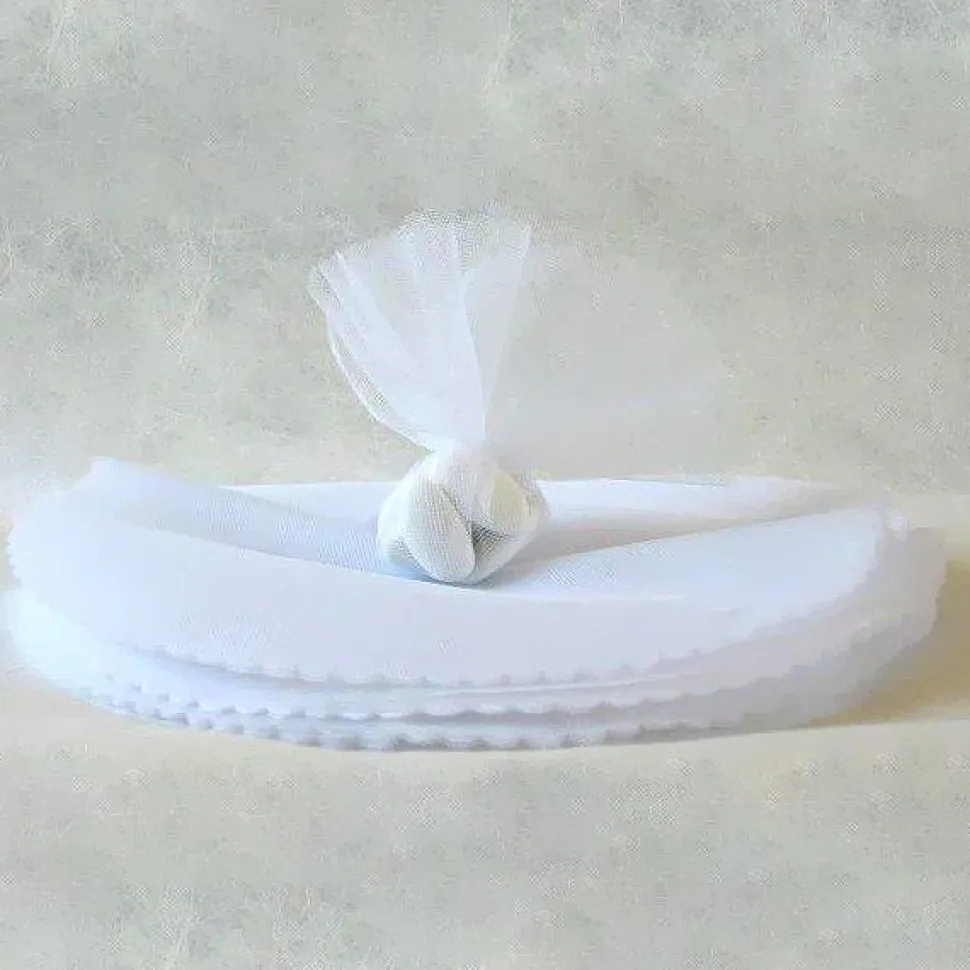 25 TULLES RONDS 24CM BLANC