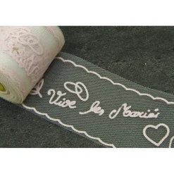 TULLE VIVE LES MARIÉS 8CMX10M ROSE