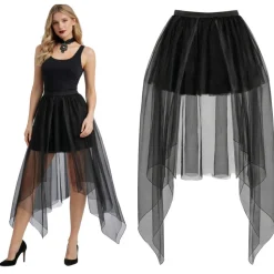 TUTU JUPE ASYMÉTRIQUE POLYESTERE NOIR FEMME