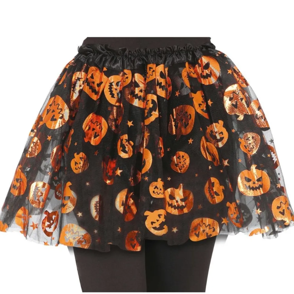 TUTU TULLE CITROUILLE HALLOWEEN 30CM ORANGE FILLE