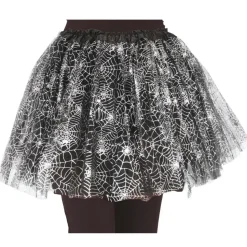 TUTU TULLE TOILE D'ARAIGNÉE 30CM NOIR ARGENT FILLE