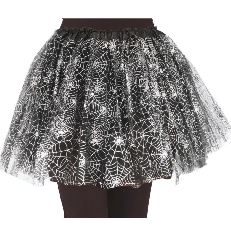TUTU TULLE TOILE D'ARAIGNÉE 30CM NOIR ARGENT FILLE