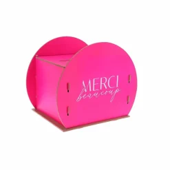 URNE BOIS ROND RÉUTILISABLE 30X24.5X21CM FRAMBOISE