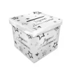 URNE CARTON ANNIVERSAIRE PARTY CHIC 20CM BLANC