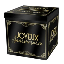 URNE CARTON CAGNOTTE ANNIVERSAIRE GATSBY 20CM NOIR