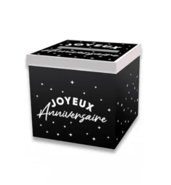 URNE CARTON CAGNOTTE ANNIVERSAIRE 20CM NOIR