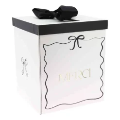 URNE CARTON CÉLÉBRATIONS BLACK WHITE 21X25CM BLANC