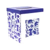 URNE CARTON FESTIF AZUR ABSTRAIT 21X25X21CM INDIGO
