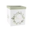 URNE CARTON MERCI BOTANIQUE 21X25CM BLANC