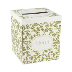 URNE CARTON MERCI JARDIN BOTANIC 21X25CM PISTACHE