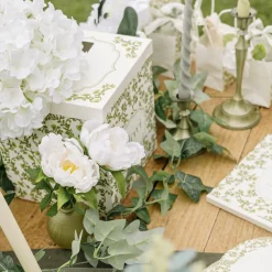 URNE CARTON MERCI JARDIN BOTANIC 21X25CM PISTACHE