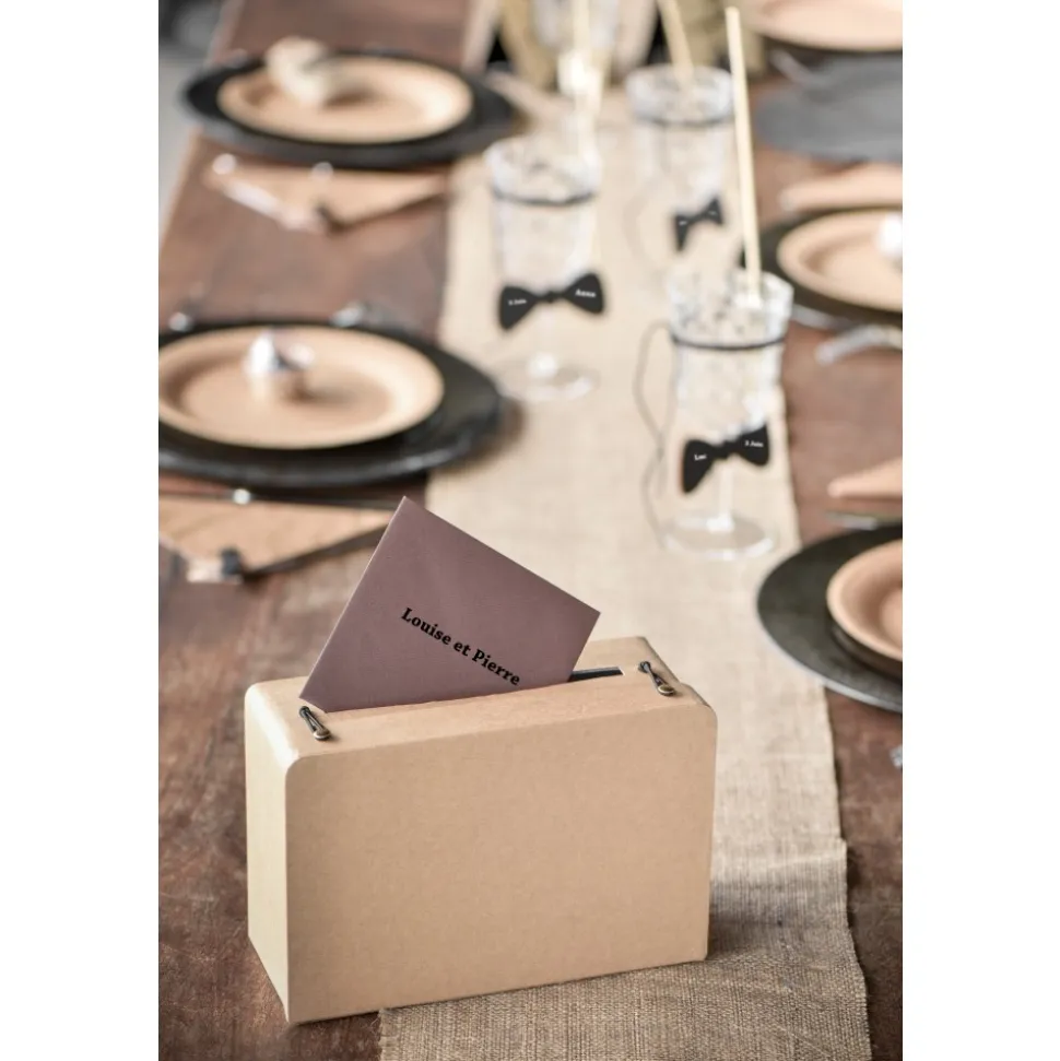 URNE TIRELIRE VALISE KRAFT 24X16CM