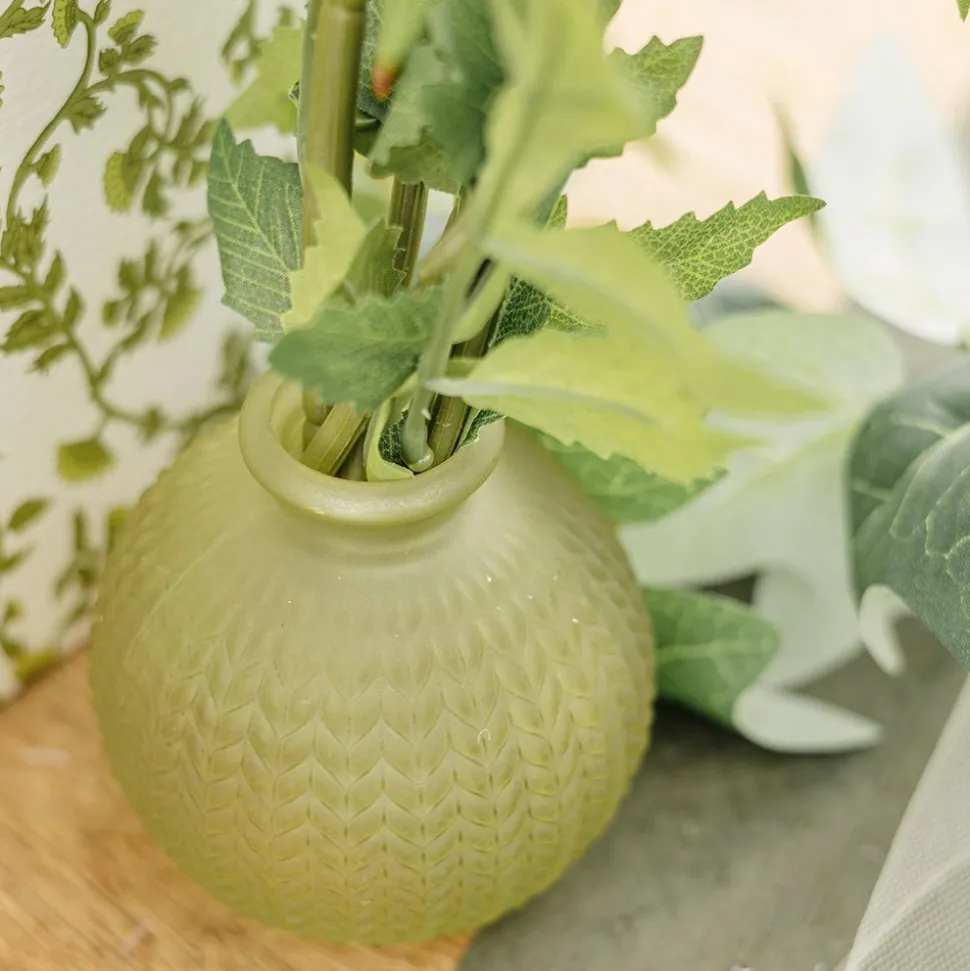 VASE BOULE VERRE CISELÉ 8.5CM 200ML PISTACHE