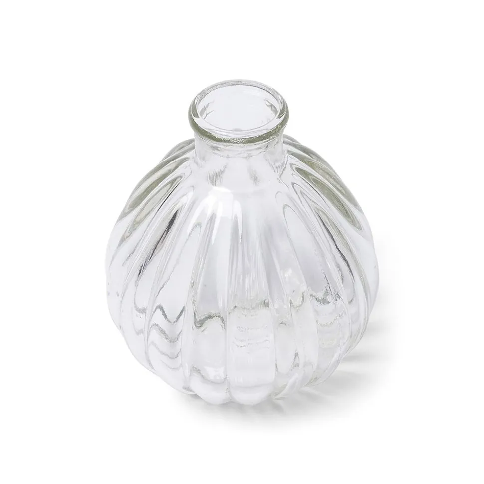 VASE BOULE VERRE RÉTRO 9.5CM TRANSPARENT