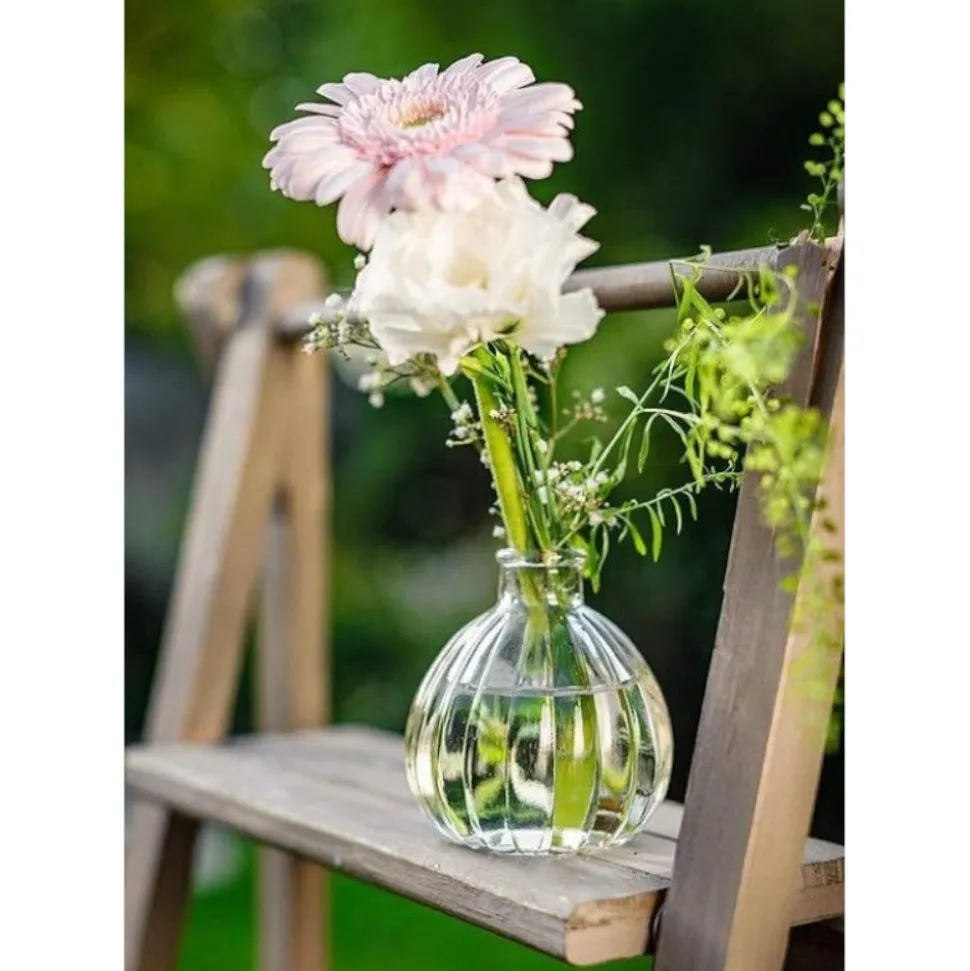 VASE BOULE VERRE RÉTRO 9.5CM TRANSPARENT
