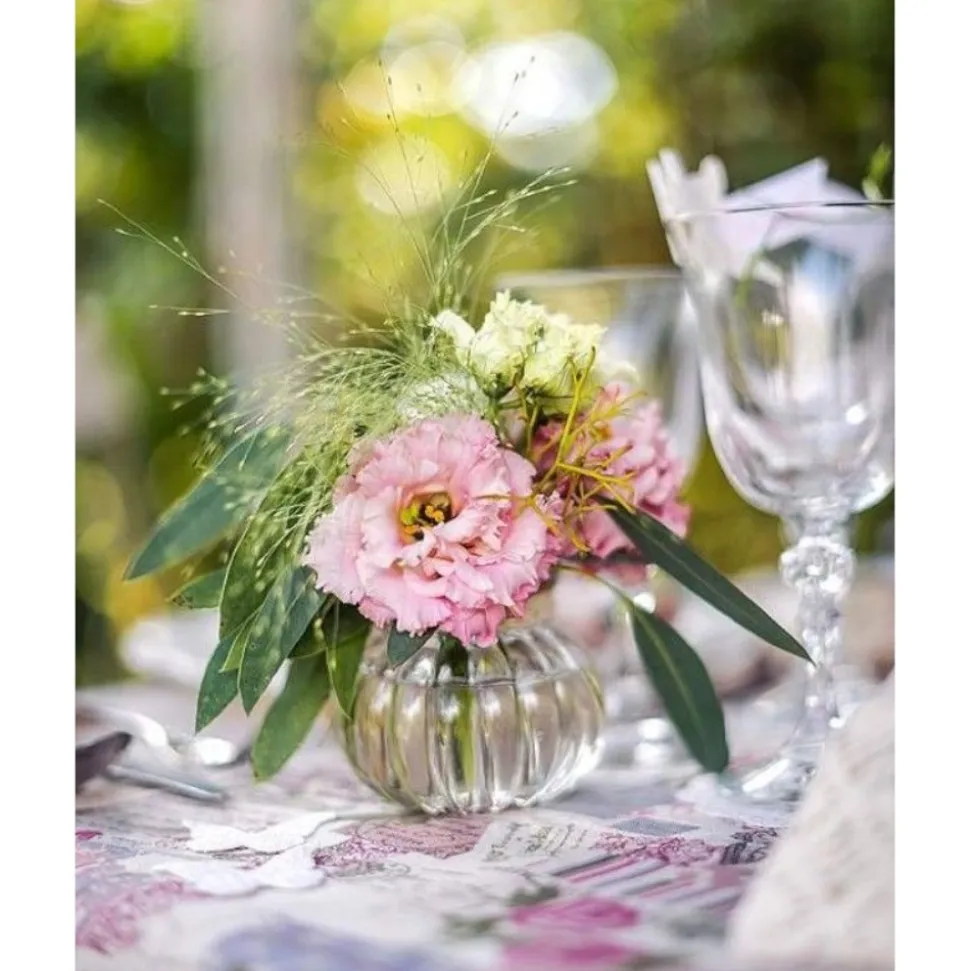 VASE BOULE VERRE RÉTRO 9.5CM TRANSPARENT