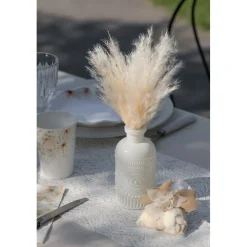 VASE BOUTEILLE VERRE DÉCORATIF 6X12CM IVOIRE