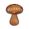 VASE CHAMPIGNON VERRE RAINURÉ AUTOMNE 9X11CM