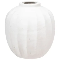 VASE CÉRAMIQUE BOULE AMIA 28CM BLANC MAT