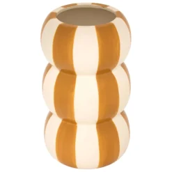 VASE CÉRAMIQUE NEYA BOMBÉ RAYURES 21CM