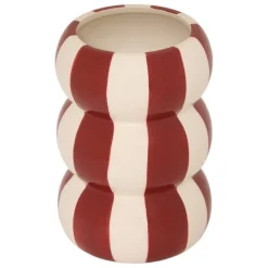 VASE CÉRAMIQUE NEYA BOMBÉ RAYURES 15.7CM