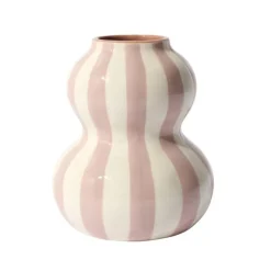 VASE CÉRAMIQUE RAYURES DOUCEUR DE VIVRE 15CM