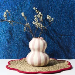 VASE CÉRAMIQUE RAYURES DOUCEUR DE VIVRE 15CM
