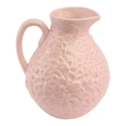 VASE CÉRAMIQUE RELIEF FLEUR 15.6X14X18.5CM ROSE