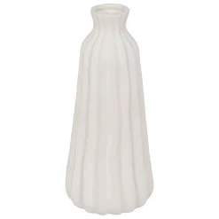 VASE CÉRAMIQUE STRIÉ FERNAN 30CM BLANC MAT
