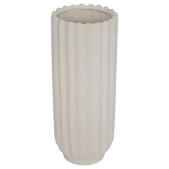 VASE CÉRAMIQUE STRIÉ FERNAN 36.5CM BLANC MAT