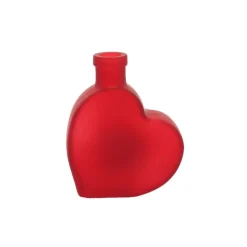 VASE CUR VERRE GIVRÉ 10.5X12.5X4.5CM 250ML ROUGE