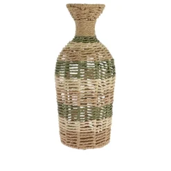 VASE DÉCORATIF CORDE EDEN 36CM NATURE BEIGE VERT