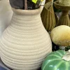 VASE POT GRÈS STRIÉ 17.5CM CAMEL