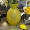 VASE VERRE BOMBÉ 7X10.5CM 150ML JAUNE